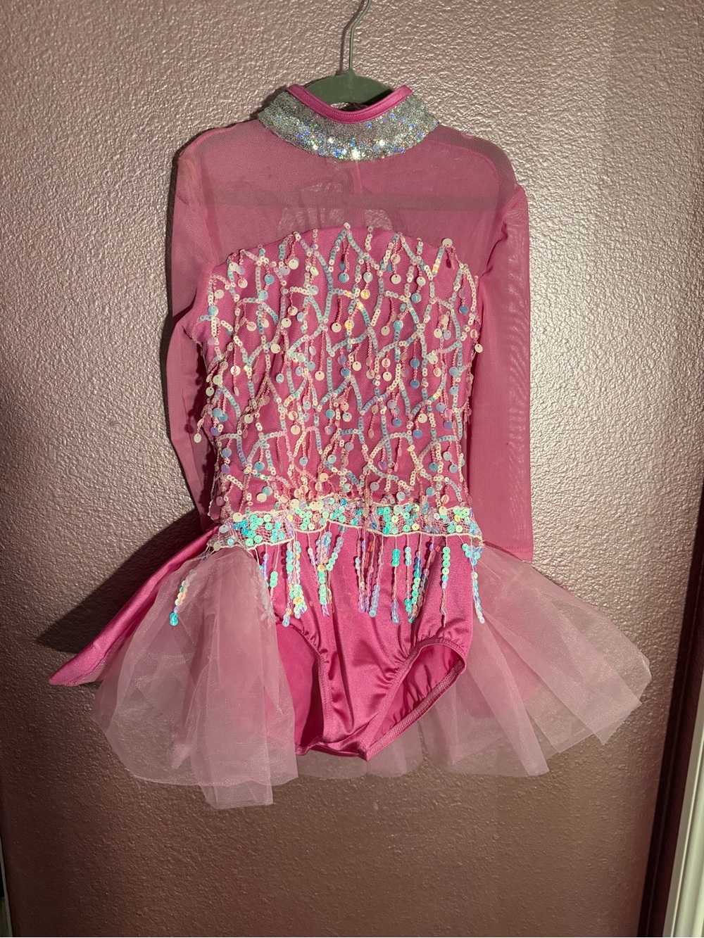 Weissman Pink Sequin Tulle Dance Costume Leotard
